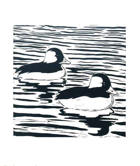 "At the Lagoon" Original Linoprint