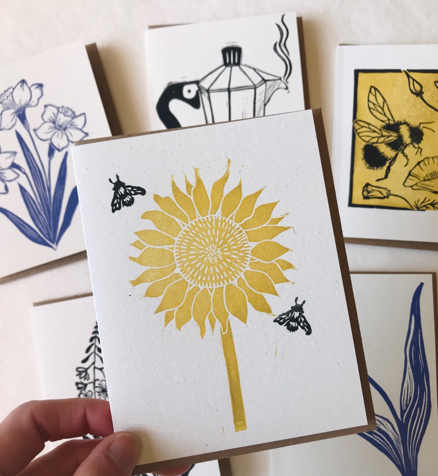 Sunflower Bee Greeting Card