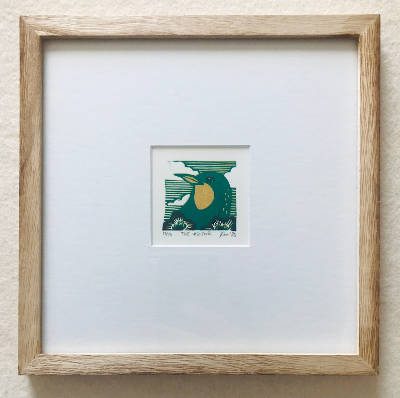 Hummingbird Reduction Lino Print