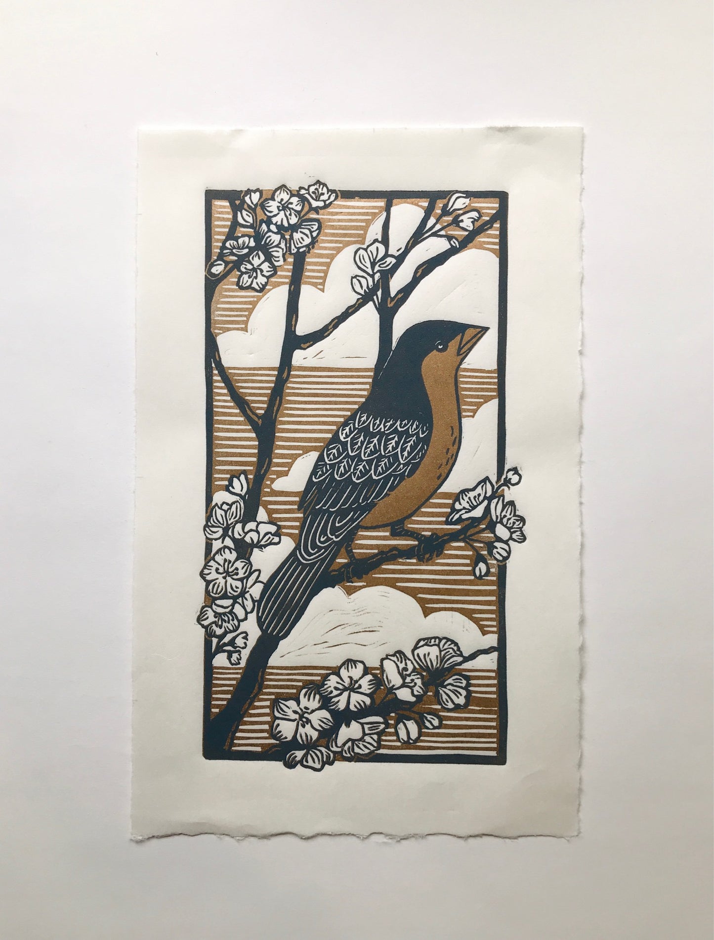 Apple Blossoms Limited Edition Linoprint