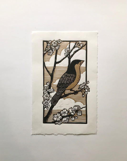 Apple Blossoms Limited Edition Linoprint
