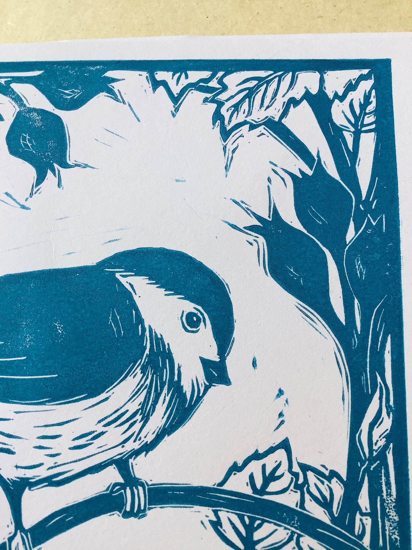 Chickadee & Rosehips Greeting Card