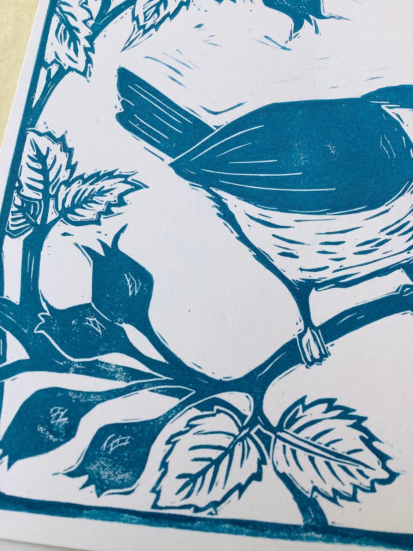 Chickadee & Rosehips Greeting Card