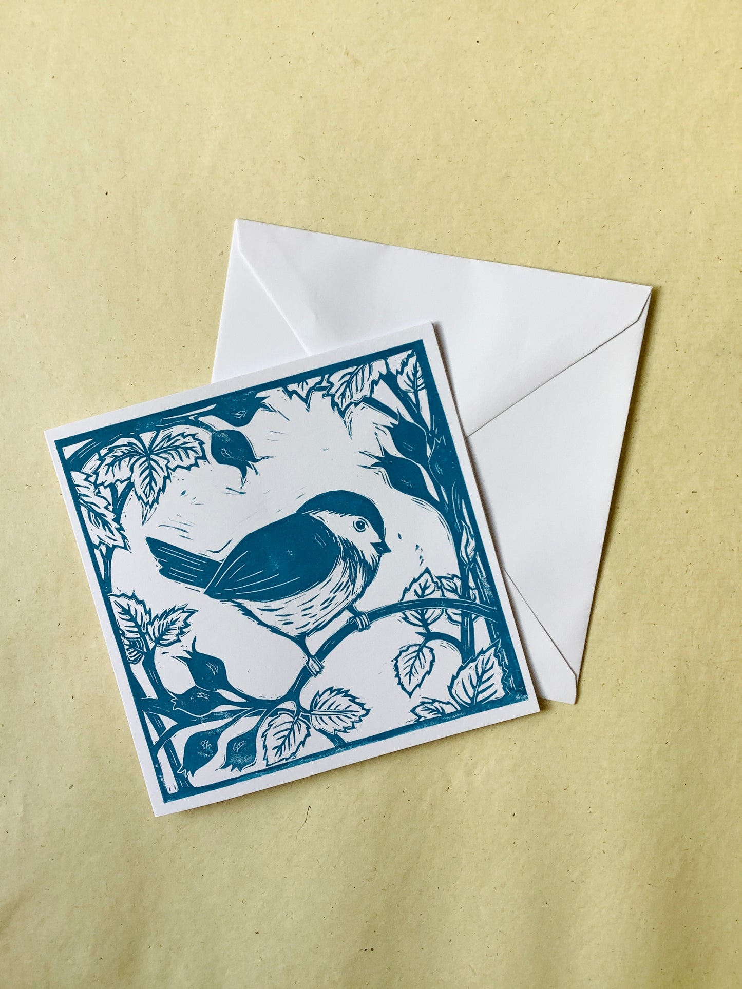 Chickadee & Rosehips Greeting Card