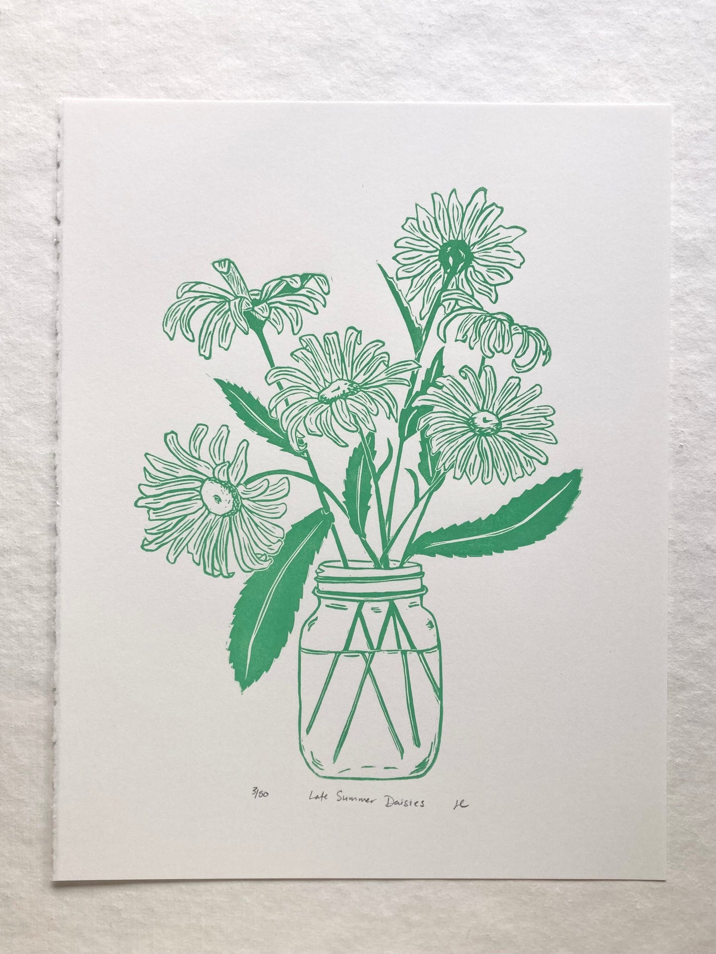Daisies Linocut Print
