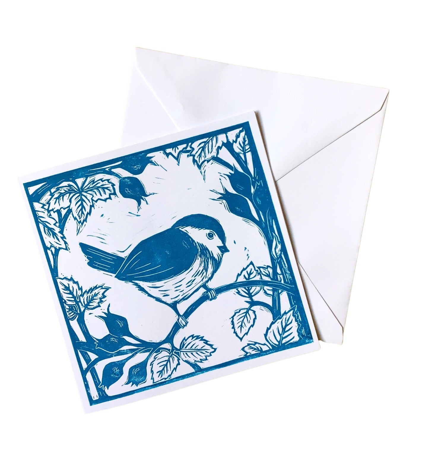 Chickadee & Rosehips Greeting Card
