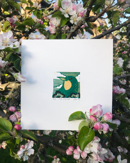 Hummingbird Reduction Lino Print