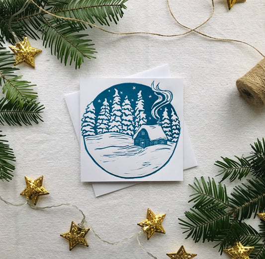 Winter Cabin Holiday Card