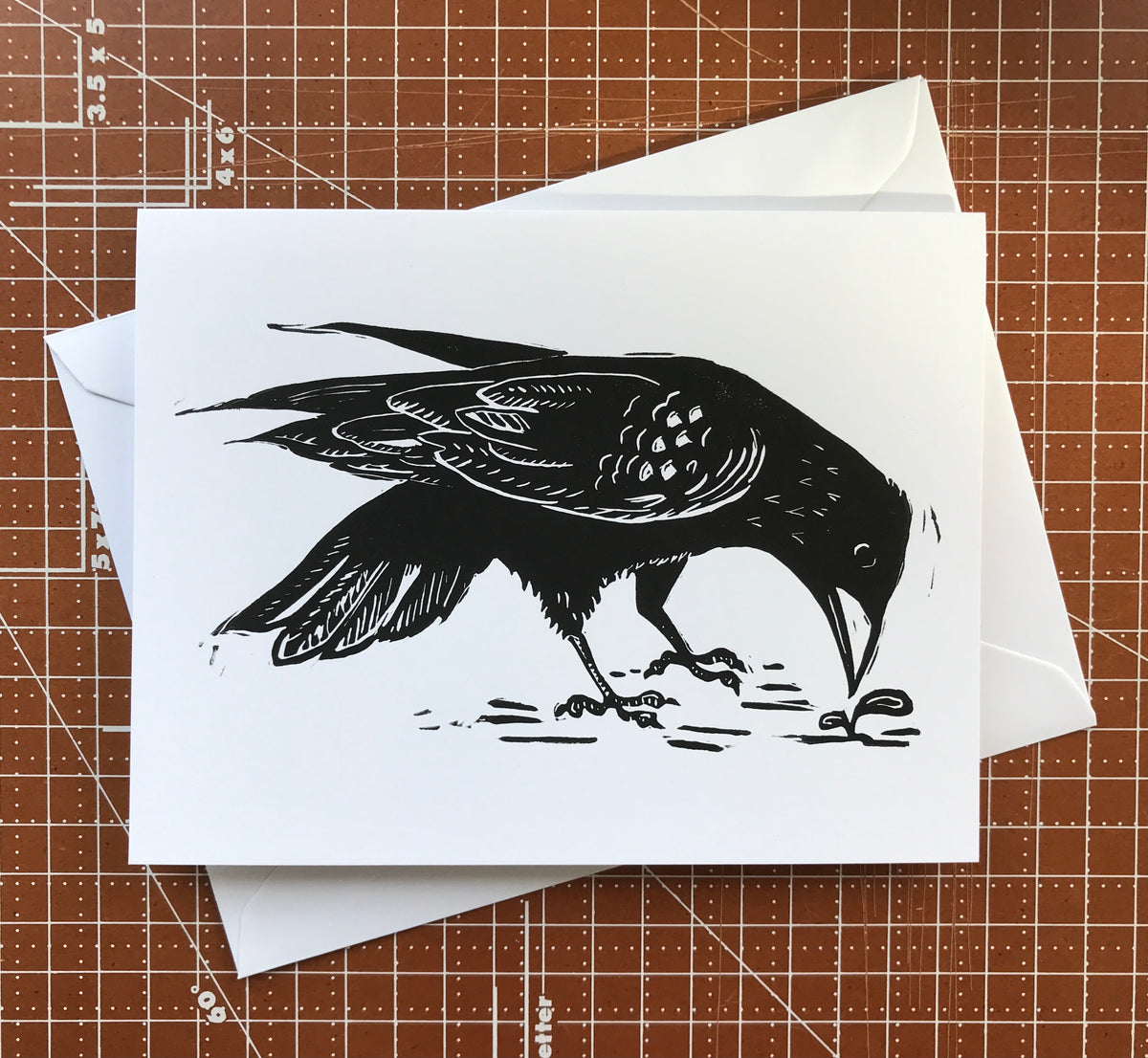 Crow Post Card Crow Greeting Card – Sparrow Printmaking