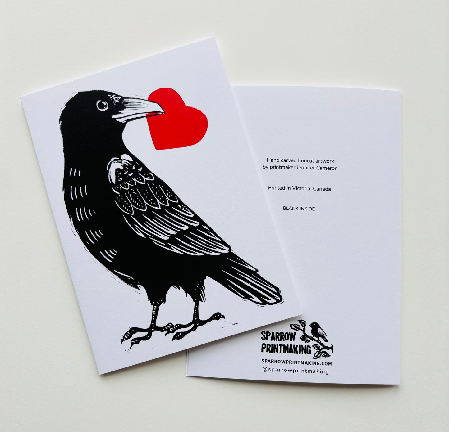 Raven Heart Greeting Card