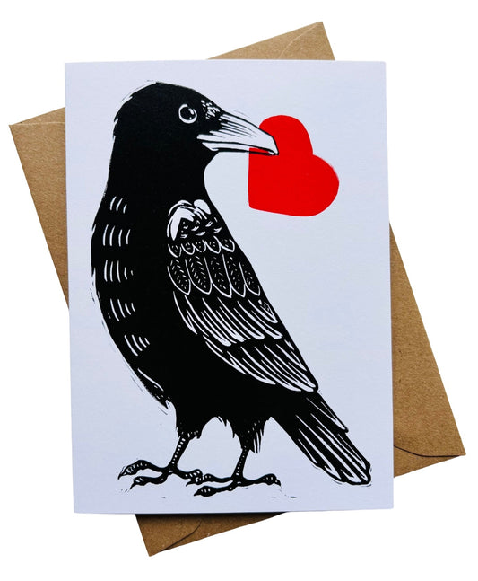 Raven Heart Greeting Card